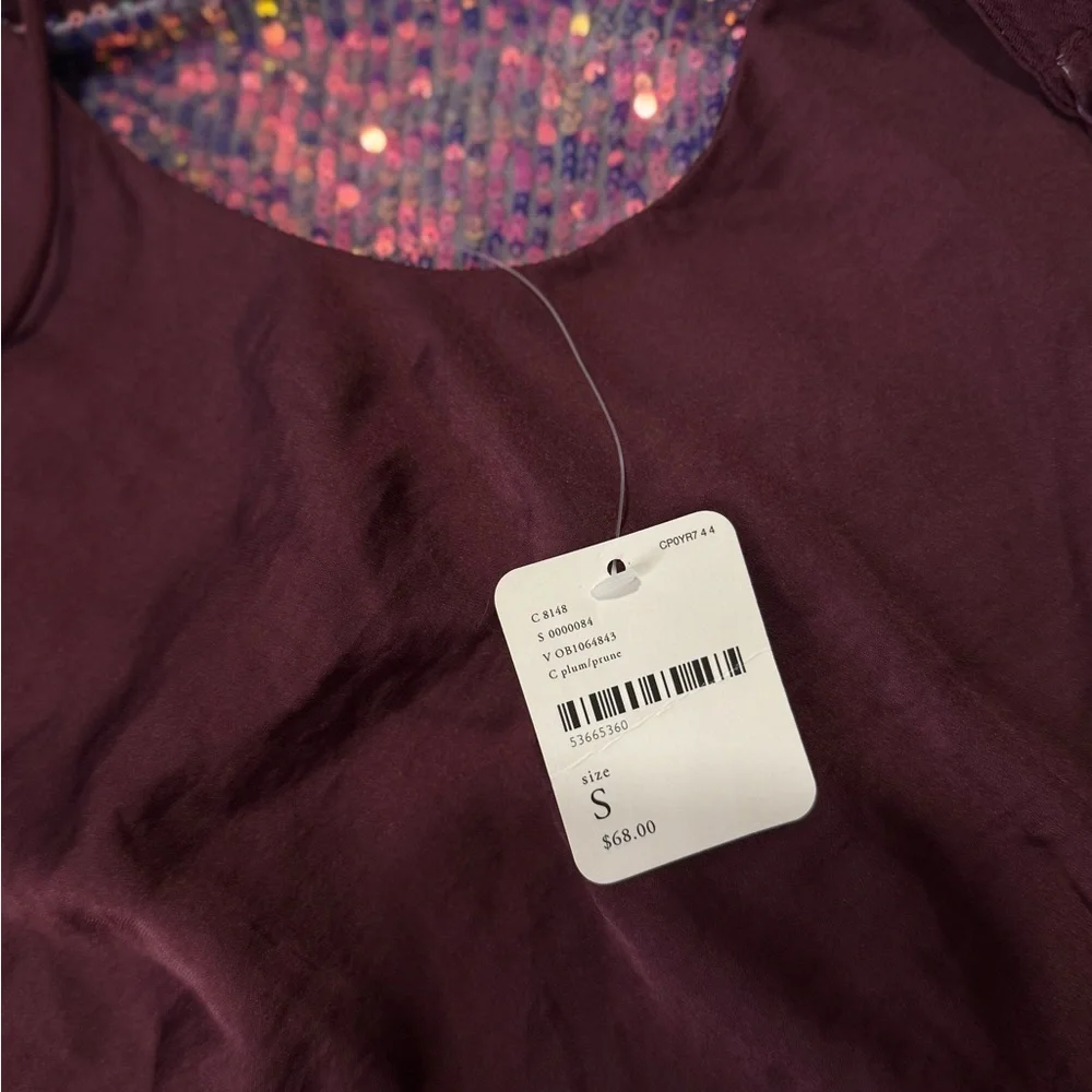 NWT - Free People Intimately Turn It On Sequin Camisole Vetiver Bloom - Size S